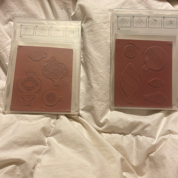 Stampin Up ORNAMENT KEEPSAKES Christmas Cling Rubber Stamps Set of 9 Stamps - Picture 2 of 2